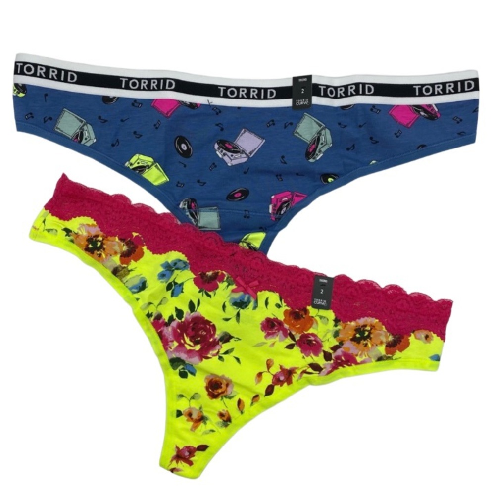 Torrid Women’s Plus Size Thong Panties Set of 2, Size 2X or Size 3X